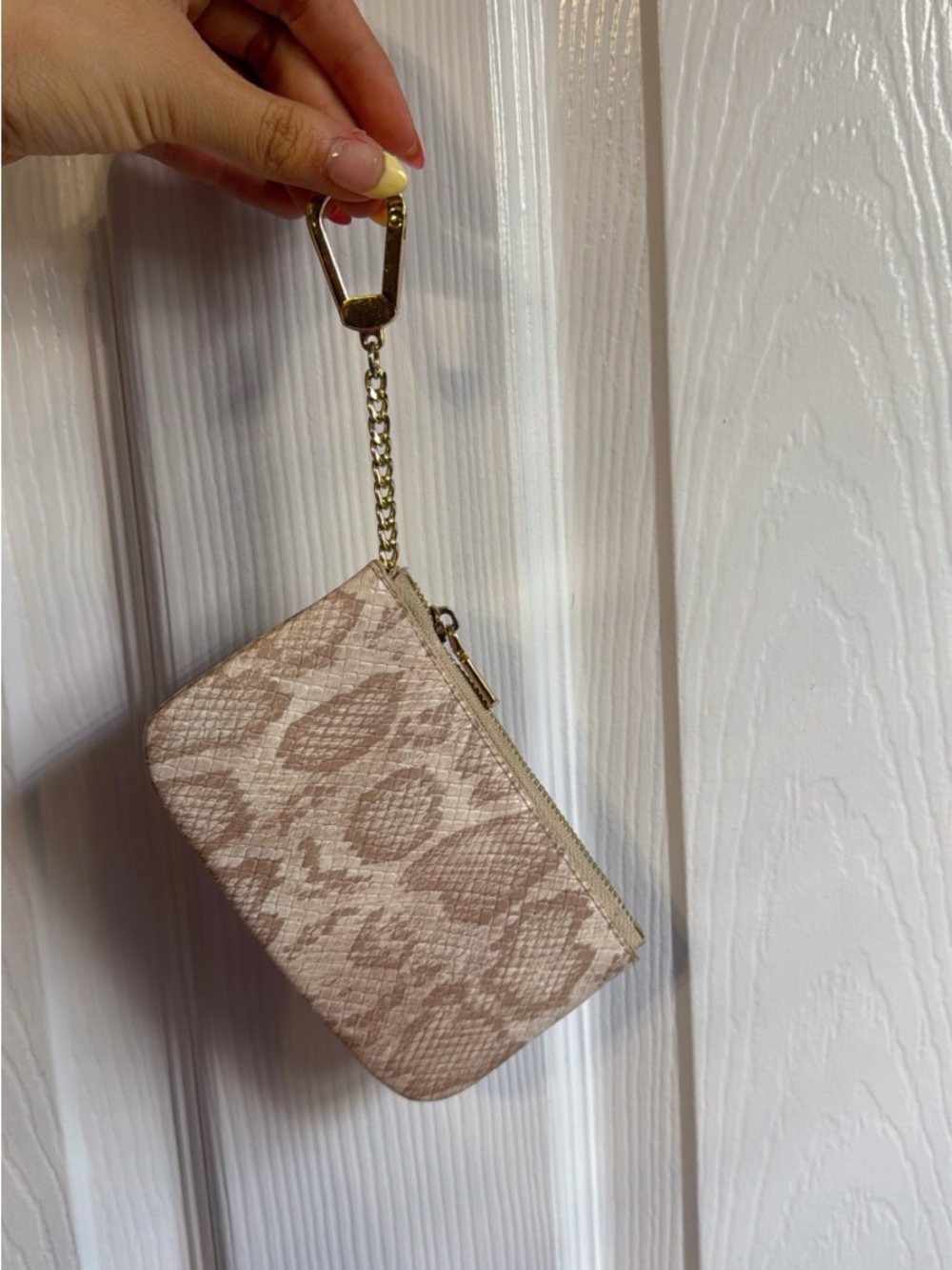 Small Neutral Animal Print Wristlet Pouch